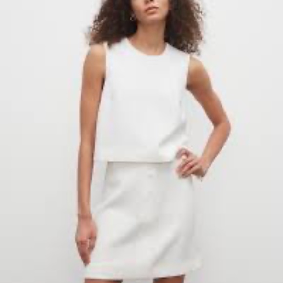 Textured Sleeveless Shell - New With Tags - NEVER WORN - Cream - Picture 1 of 7